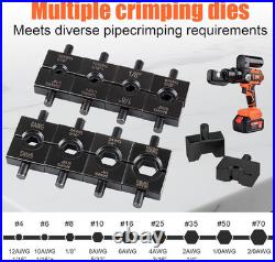 12 Ton Electric Hydraulic Crimping Tool with 9 Dies for Wire Terminals