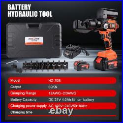 12 Ton Electric Hydraulic Crimping Tool with 9 Dies for Wire Terminals