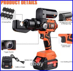 12 Ton Electric Hydraulic Crimping Tool with 9 Dies for Wire Terminals