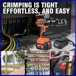 12 Ton Electric Hydraulic Crimping Tool with 9 Dies for Wire Terminals