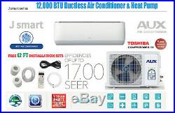 12000 BTU Ductless Air Conditioner, Heat Pump Mini Split 115V 1 Ton with12 ft Kit