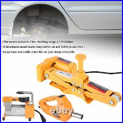 12V 3 Ton Car Electric Scissor Floor Jacks & Impact Wrench Tire Repair Tool Kit