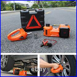 12V 5 Ton Electric Hydraulic Car Floor Jack Impact Wrench Tire Inflator Pump Kit