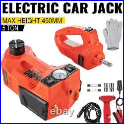 12V 5Ton Electric Hydraulic Floor Jack Car Jack Lift Impact Wrench Tire Tool Kit