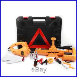 12V DC 3 Ton Electric Hydraulic Floor Jack Lift Lifting Kit with1/2 Impact Wrench
