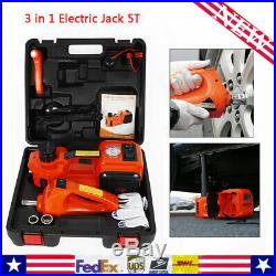 12V DC Powered 5 Ton Car Lift 3-in-1 Electric Car Hydraulic Jack + Impact Wrench