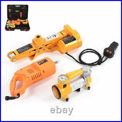 12V Electric Car Jack Set Tire Lifting Tools 3Ton with Air Pump Wrench 17-42cm