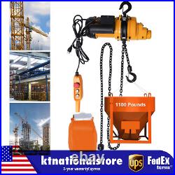 1300W 0.5Ton Electric Chain Hoist 13ft Lifting 20 Mn2 Chain Wired Remote Control