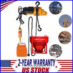 1300W 0.5Ton Electric Chain Hoist Lifting 20 Mn2 Chain Wired Remote Control