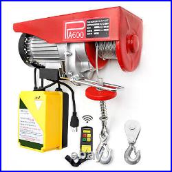 1320LBS 0.6 Ton Electric Hoist with Wireless Remote Control Winch Steel Lifting