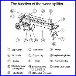 15 Amp Electric Hydraulic Log Splitter 6-Ton Electric Firewood Splitting Machine