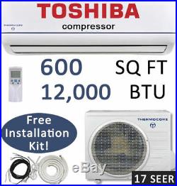 17 SEER 12000 BTU Ductless Air Conditioner, Heat Pump Mini Split 1 TON with KIT