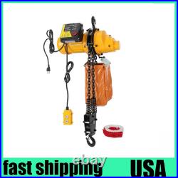 1Ton / 2200 lbs Electric Chain Hoist Single Phase Lifting Crane 10 ft Lift 110v