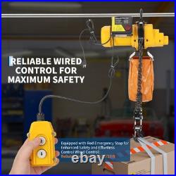 1Ton / 2200 lbs Electric Chain Hoist Single Phase Lifting Crane 10 ft Lift 110v