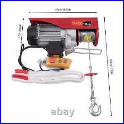 1Ton 2200LBS Electric Wire Cable Hoist Winch Crane Lift with wired Remote Control