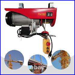 1Ton 2200LBS Electric Wire Cable Hoist Winch Crane Lift with wired Remote Control