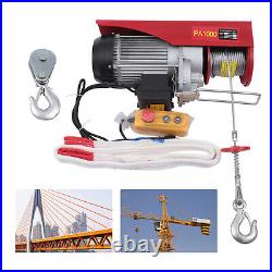 1Ton Electric Wire Rope Hoist withRemote Control 2200lb 20ft Cable Heavy Duty 110V