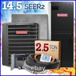2.5 Ton 14.5 SEER2 Goodman Heat Pump AC Split System R32 Central Air Conditioner 2.5 Ton 14.5 SEER2 Goodman Heat Pump AC Split System R32 Central Air Conditioner
