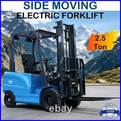 2.5Ton Electric Forklift Rated With60V 70Ah Charger Side Shift Load Lifter New