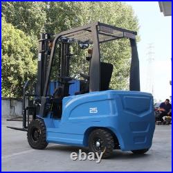 2.5Ton Electric Forklift Rated With60V 70Ah Charger Side Shift Load Lifter New