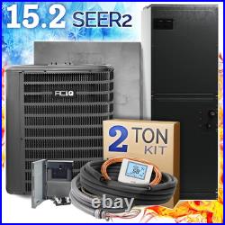 2 Ton 15.2 Central Air Heat Pump Split System Ducted R32 AC Kit, Multi-Position