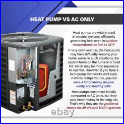 2 Ton 15.2 Central Air Heat Pump Split System Ducted R32 AC Kit, Multi-Position