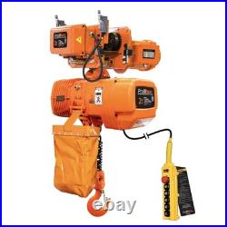 2 Ton Electric Chain Hoist Power Trolley 208240/440480V 20ft. G100 Chain M4/H3