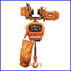 2 Ton Electric Chain Hoist Power Trolley 208240/440480V 20ft. G100 Chain M4/H3