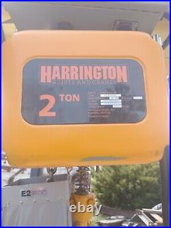 2 Ton Harrington NER020S NER Electric Chain Hoist with Powered Trolley 3 phase