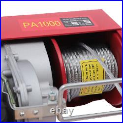 2200LB Electric Wire Cable Hoist Winch Crane Hoist Remote Control 1 Ton PA1000