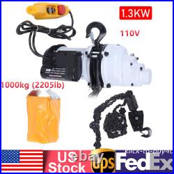 2200LBS/ 1 Ton Electric Chain Hoist 110V Single Phase Hoist Crane 10 FT Chain