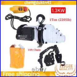 2200LBS/ 1 Ton Electric Chain Hoist Single Phase Hoist Crane 10 FT Chain 110V