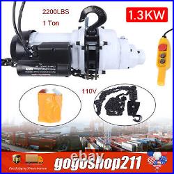 2200LBS/1 Ton Electric Chain Hoist Single Phase Hoist Crane 10 FT Chain 110V New