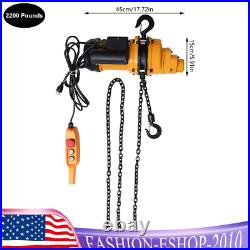 2200LBS/ 1 Ton Electric Chain Hoist Single Phase Hoist Crane 10 FT Chain 110V US