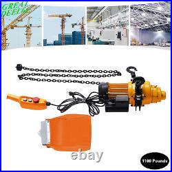 2200LBS/ 1 Ton Electric Chain Hoist Single Phase Hoist Crane 10 FT Chain 110V US