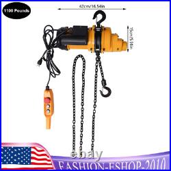 2200LBS/ 1 Ton Electric Chain Hoist Single Phase Hoist Crane 10 FT Chain 110V US