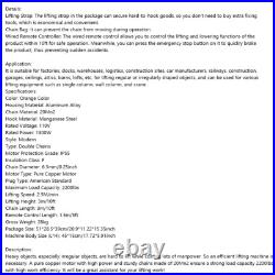 2200LBS/ 1 Ton Electric Chain Hoist Single Phase Hoist Crane 10 FT Chain 110V US 2200LBS/ 1 Ton Electric Chain Hoist Single Phase Hoist Crane 10 FT Chain 110V US