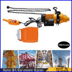 2200LBS/ 1 Ton Electric Chain Hoist Single Phase Hoist Crane 10 FT Chain 110V US