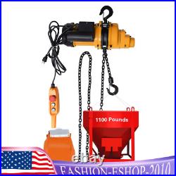 2200LBS/ 1 Ton Electric Chain Hoist Single Phase Hoist Crane 10 FT Chain 110V US