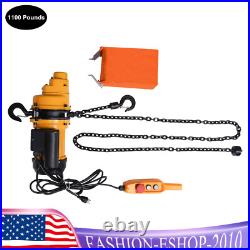2200LBS/ 1 Ton Electric Chain Hoist Single Phase Hoist Crane 10 FT Chain 110V US