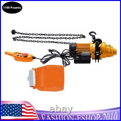 2200LBS/ 1 Ton Electric Chain Hoist Single Phase Hoist Crane 10 FT Chain 110V US