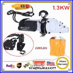 2200LBS/1 Ton Electric Chain Hoist Single Phase Hoist Crane 10FT Chain 110V New