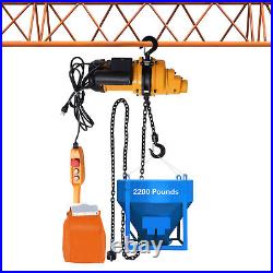 2200lbs/1Ton Electric Chain Hoist Single Phase Double Chain Crane Hoist 13' Lift