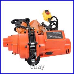 2200lbs Electric Chain Hoist Single Phase Crane Hoist 10ft Lifting 110V/60Hz