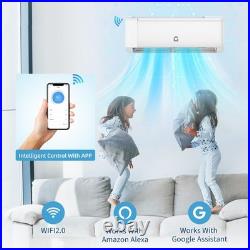 24,000 BTU Ductless Air Conditioner, Heat Pump Mini Split 220V 2 Ton Withkit, WiFi