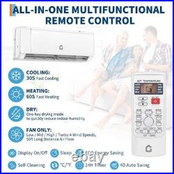 24,000 BTU Ductless Air Conditioner, Heat Pump Mini Split 220V 2 Ton Withkit, WiFi