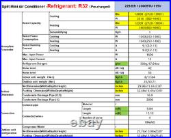 24,000 BTU Ductless Air Conditioner, Heat Pump Mini Split 220V 2 Ton Withkit, WiFi