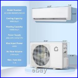 24 SEER2 Air Conditioner AC Unit & Heat Pump 9000 BTU Ductless Mini Split US