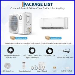 24000 BTU Ductless Air Conditioner, Heat Pump Mini Split 230V 2 Ton Withkit, WiFi