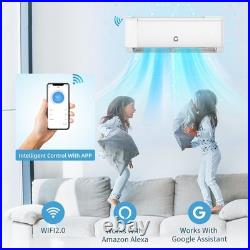 24000 BTU Ductless Air Conditioner, Heat Pump Mini Split 230V 2 Ton Withkit, WiFi